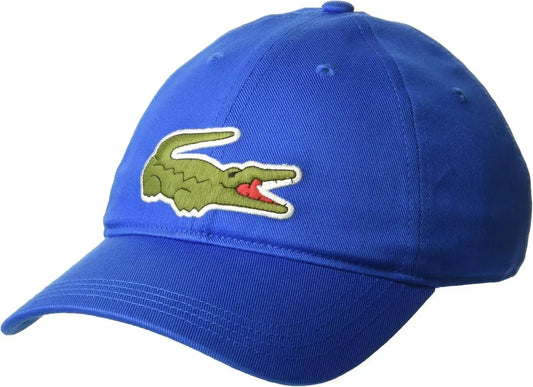 Men's Lacoste Contrast Strap And Oversized Crocodile Cotton Cap Royal Blue Bdm - BLVD