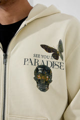 Jordan Craig - Butterfly Effect Zip Up Hoodie - Cream Jordan Craig