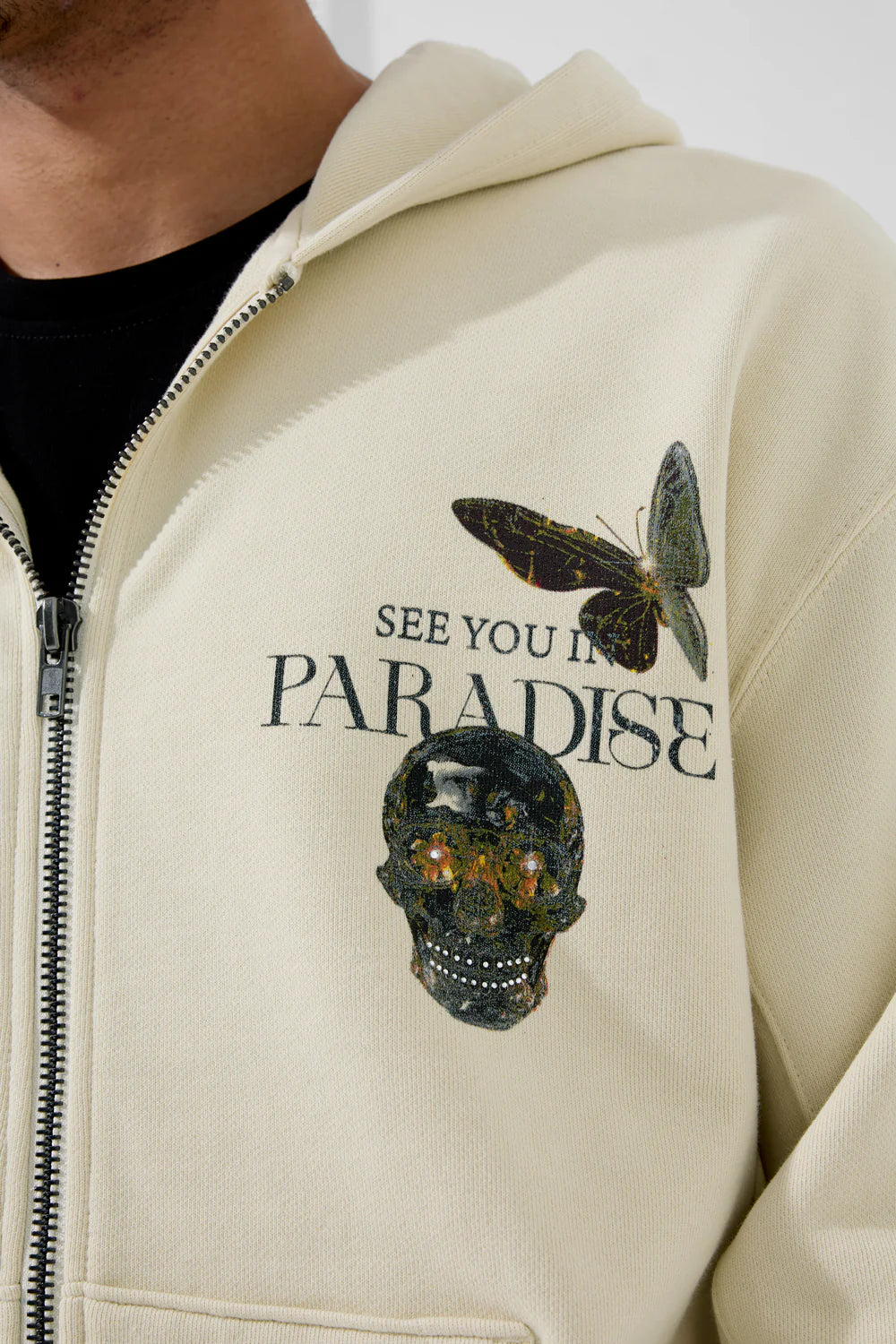 Jordan Craig - Butterfly Effect Zip Up Hoodie - Cream Jordan Craig