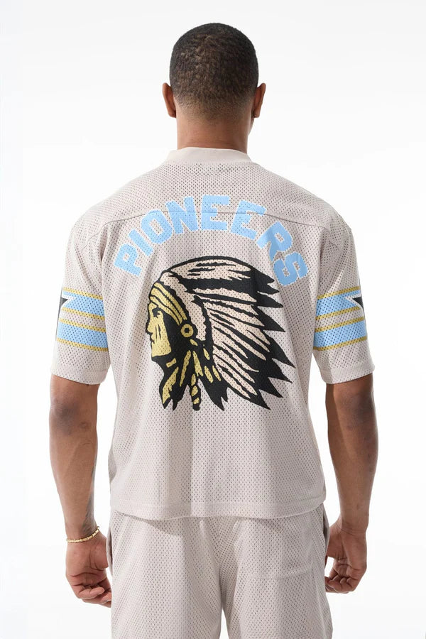 Jordan Craig Men - Pioneer Football Jersey & Mesh Shorts Set (Cream) Jordan Craig