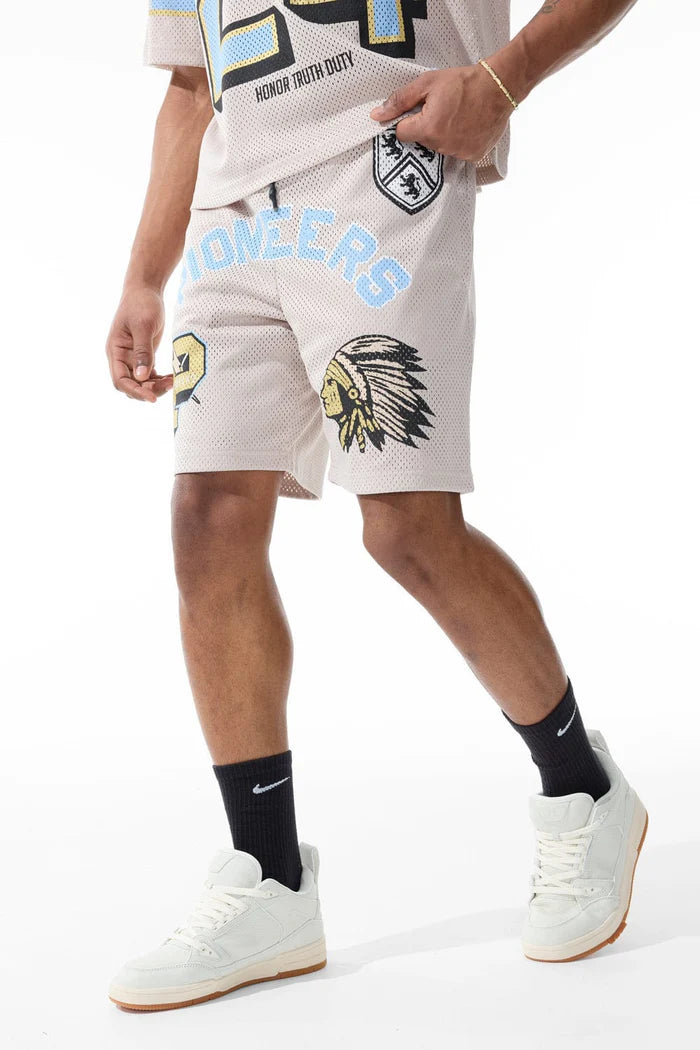 Jordan Craig Men - Pioneer Football Jersey & Mesh Shorts Set (Cream)