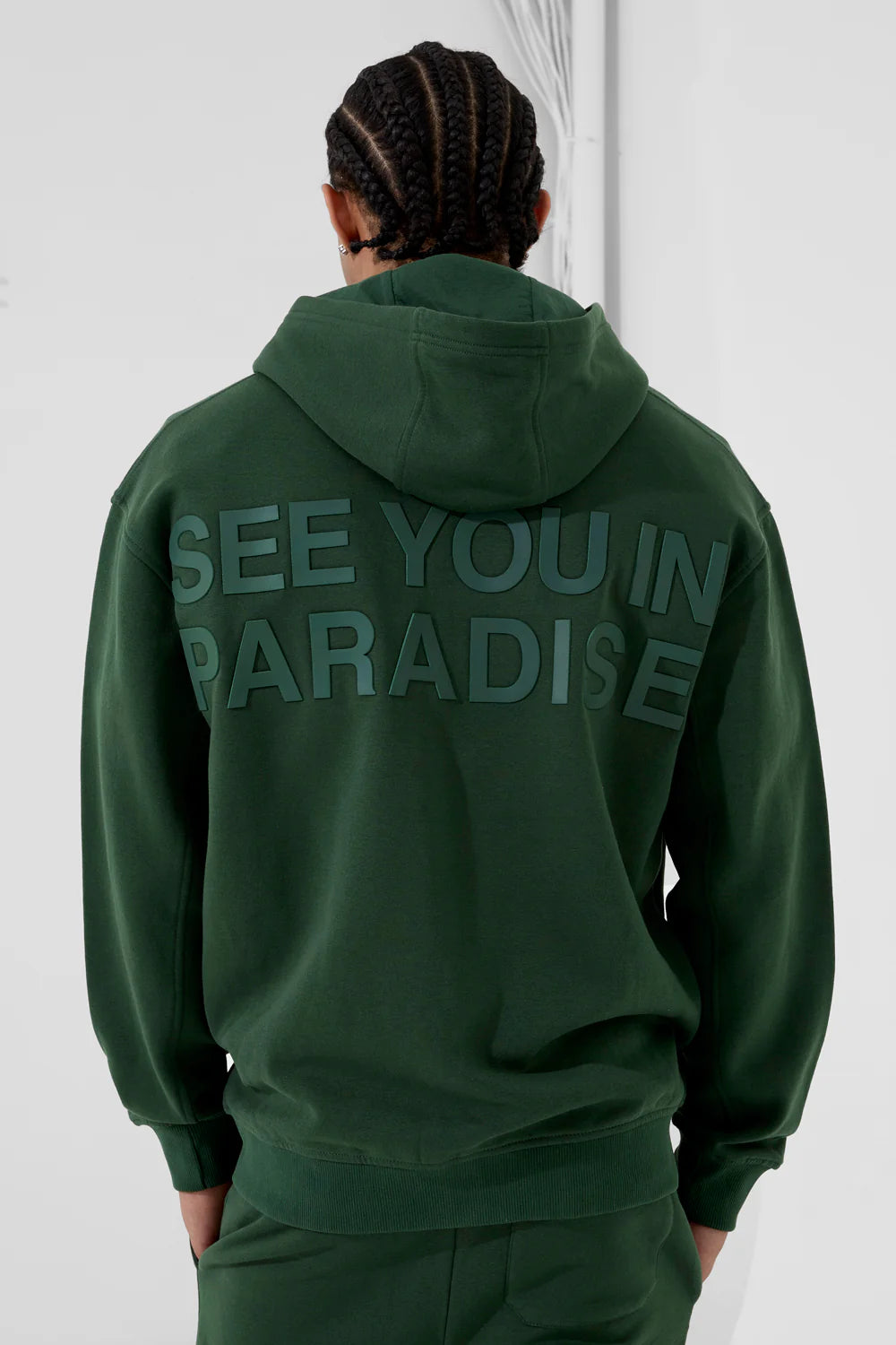 Jordan Craig - Men's SYIP Tonal Zip Up Hoodie & Stacked Sweatpants - Dark Olive Jordan Craig