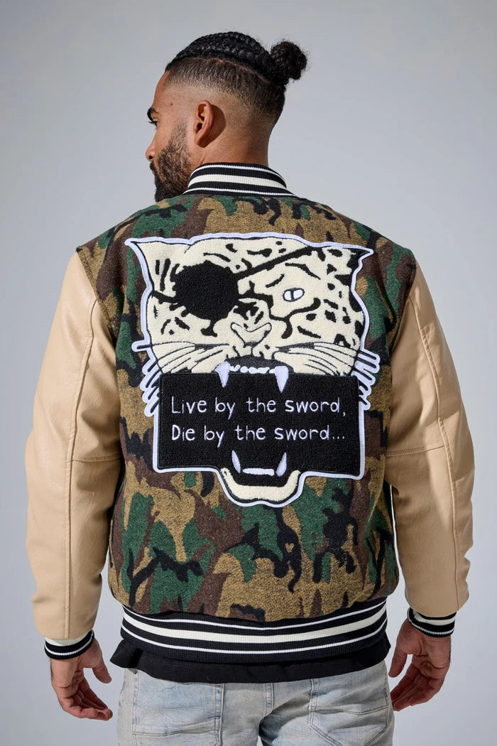 Jordan Craig Life of Vice Men Varsity Jacket - Vintage Camo Jordan Craig