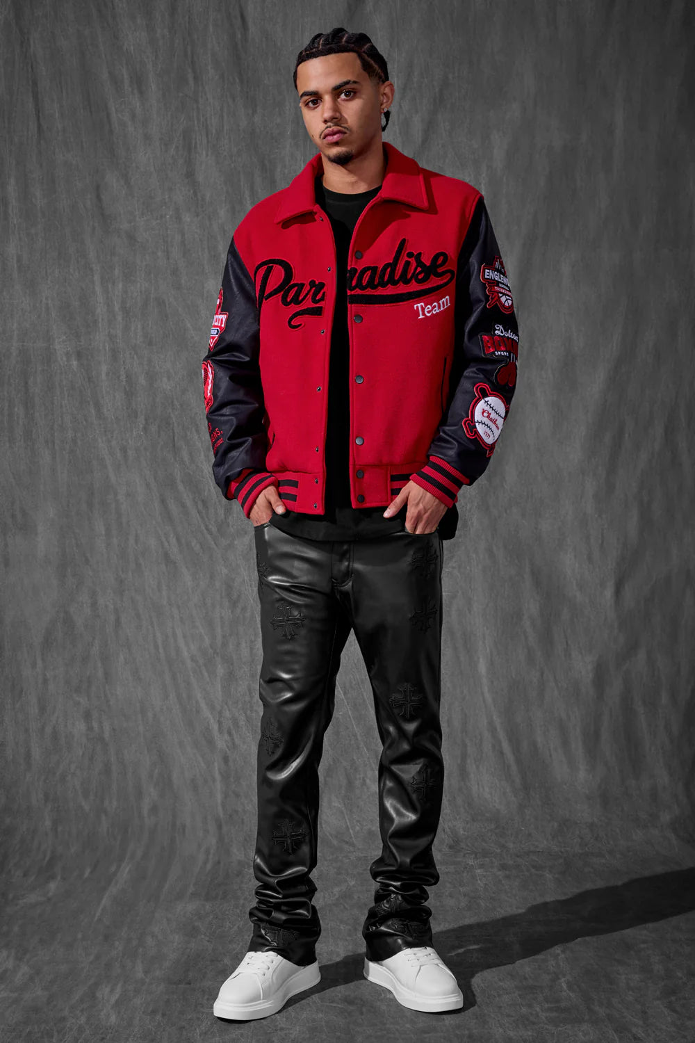 Jordan Craig  Paradise Team Men Varsity Jacket - Red Jordan Craig