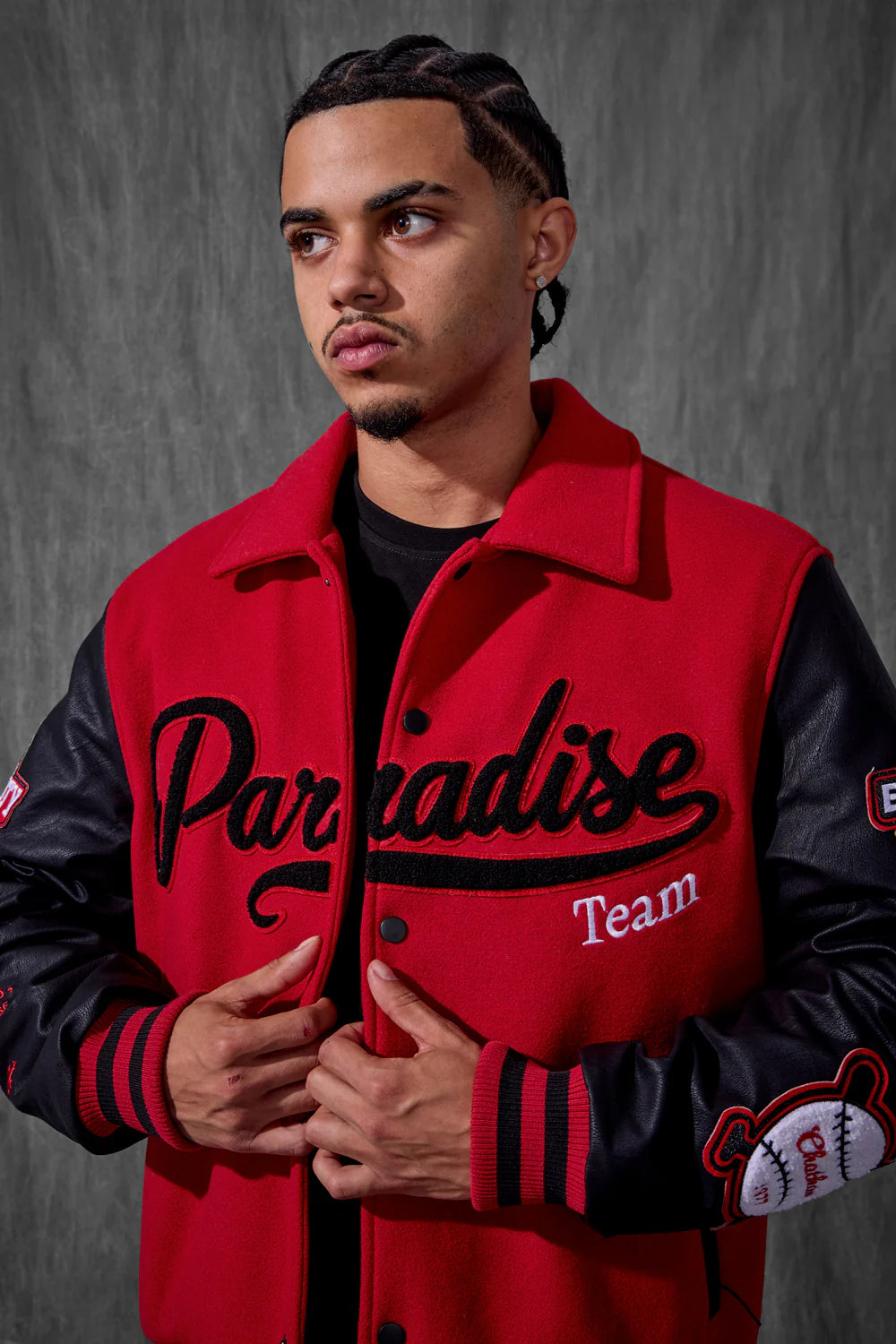 Jordan Craig  Paradise Team Men Varsity Jacket - Red Jordan Craig