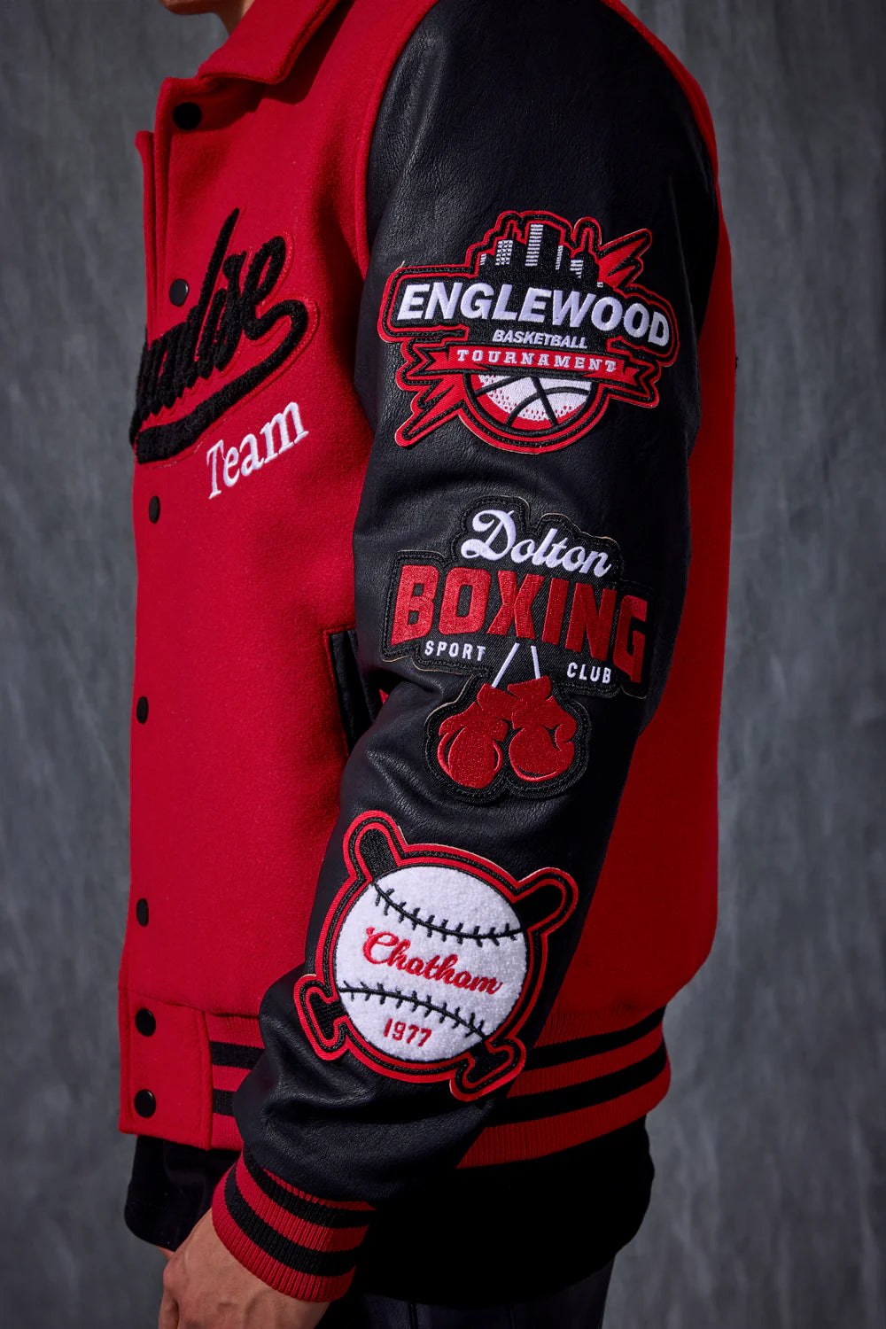 Jordan Craig  Paradise Team Men Varsity Jacket - Red Jordan Craig