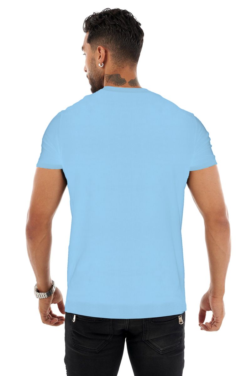 George V - Knitted Tee - University Blue