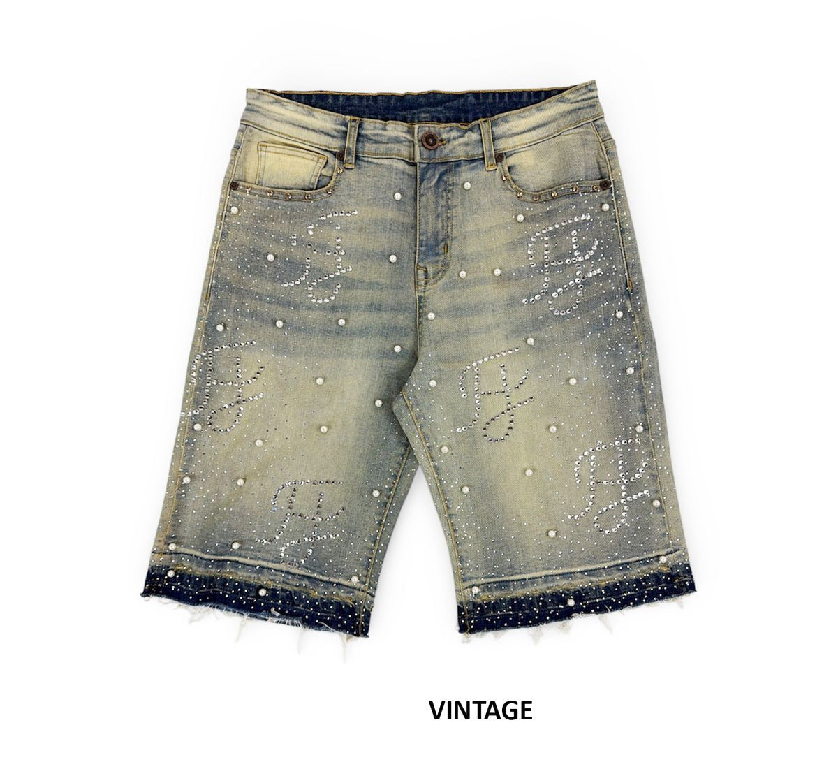 Focus - All Over Rhinestone Shorts