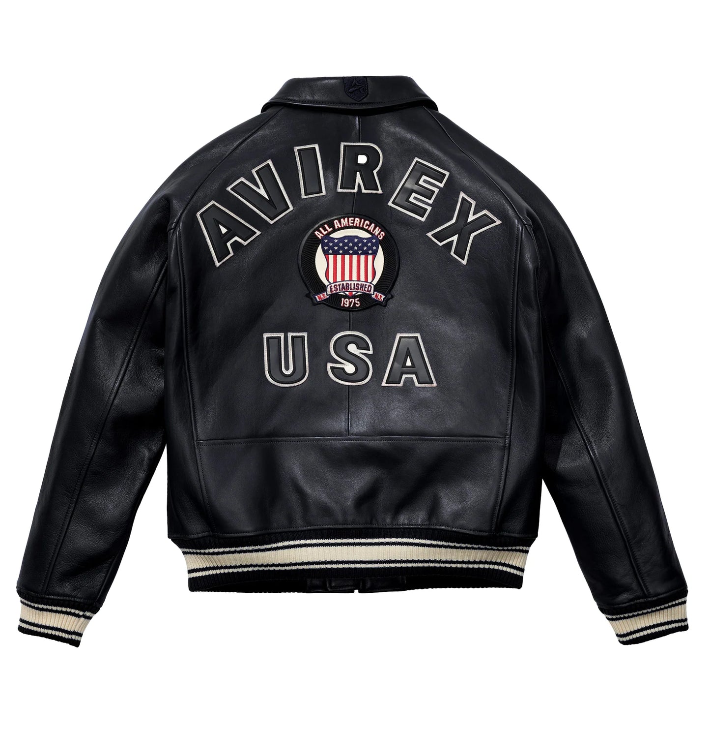 Avirex - Icon Leather Jacket - Black Avirex