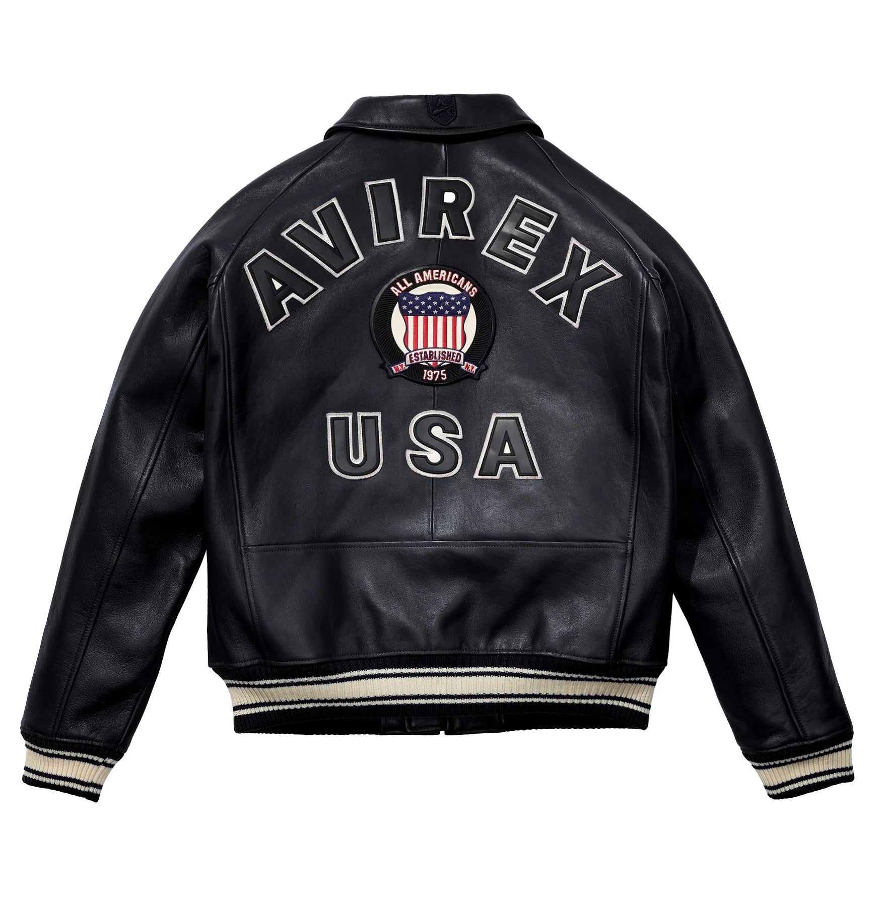 Avirex - Icon Leather Jacket - Black Avirex