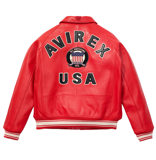 Avirex - Icon Leather Jacket - Salvage Red