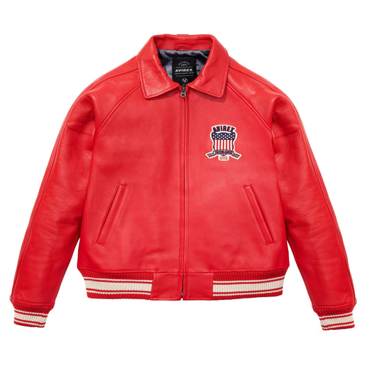 Avirex - Icon Leather Jacket - Salvage Red
