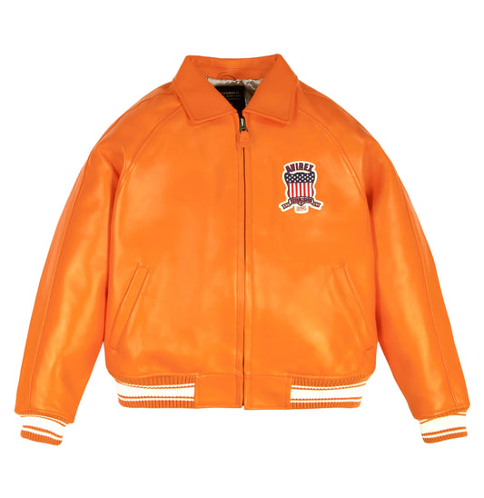 Avirex - Icon Leather Jacket - Safety Orange