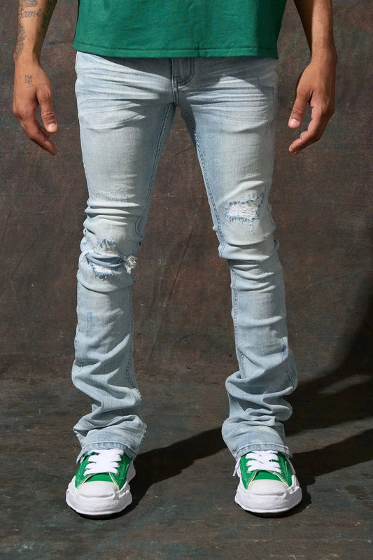 Serenede "Sky'' Stacked Jeans - Blue - BLVD