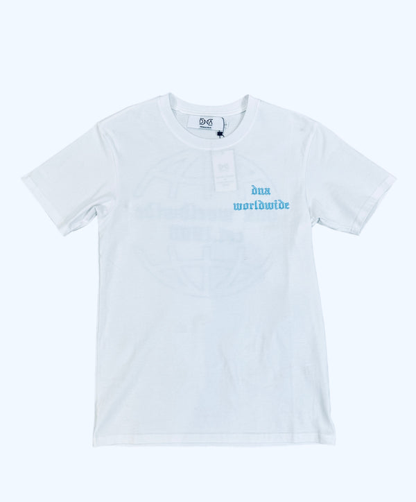 Dna Men Worldwide T-Shirt (White /  Sky Blue )