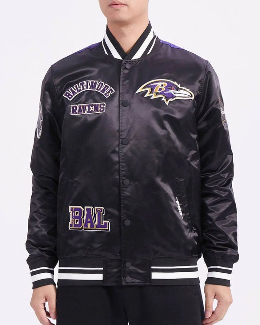 Pro Standard - Baltimore Ravens Sublimated Satin Jacket- Purple Sky - Black - BLVD