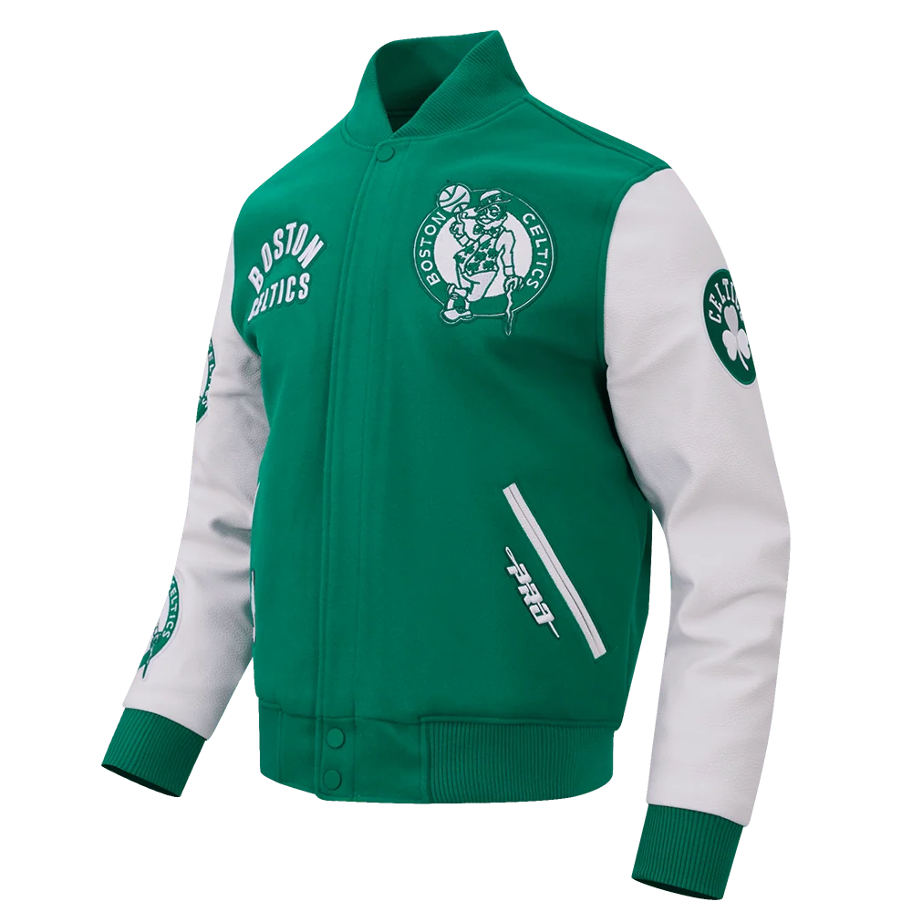Pro Standard - NBA Boston Celtics All Pro Men's Varsity Jacket - Kelly Green/ White