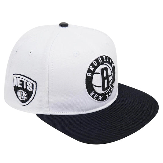 Pro Standard - Brooklyn Nets Logo Snapback Hat - White / Black - BLVD