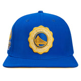 Pro Standard - Golden State Warriors Crest Emblem Wool Snapback Hat - Royal Blue Yellow - BLVD