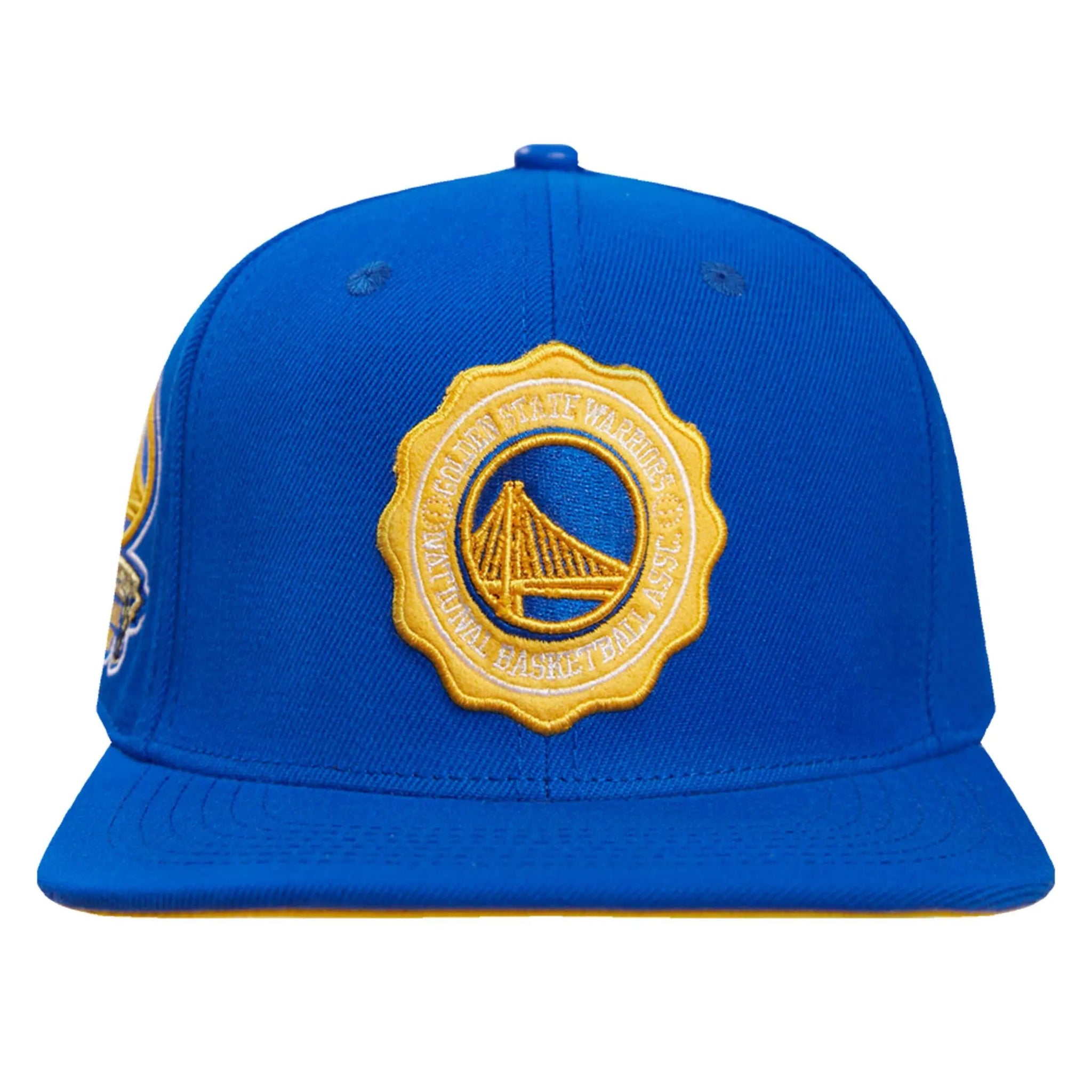 Pro Standard - Golden State Warriors Crest Emblem Wool Snapback Hat - Royal Blue Yellow - BLVD