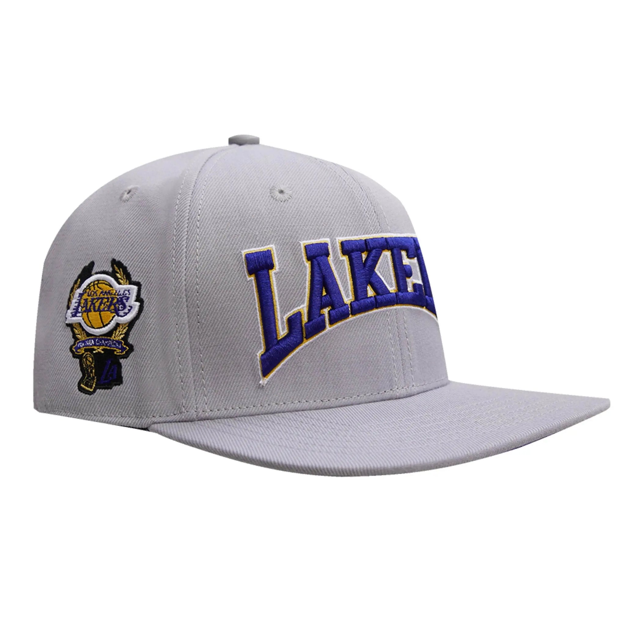 Pro Standard - Los Angeles Lakers Crest Emblem Snapback Hat - Gray / Purple - BLVD