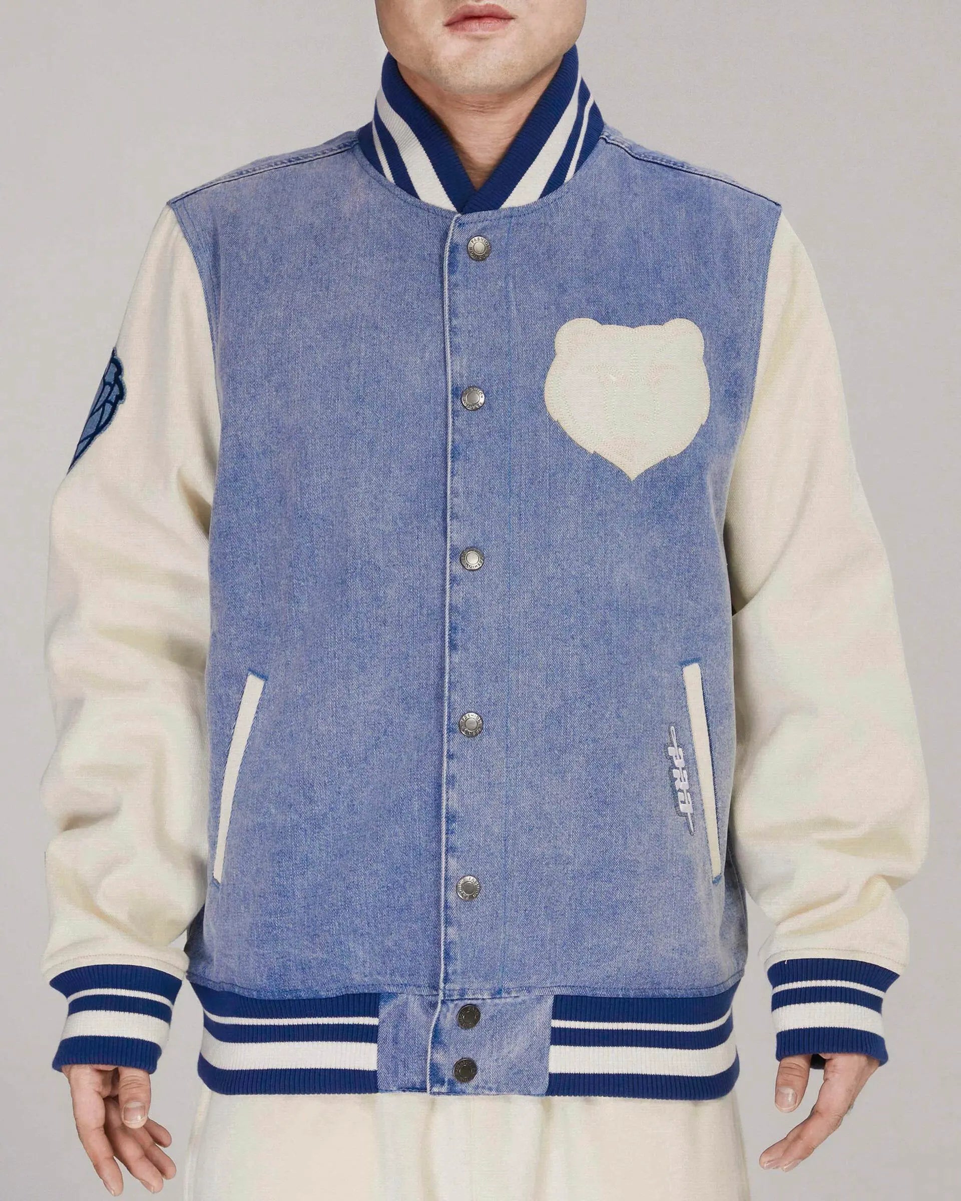 Pro Standard Memphis Grizzlies Varsity Blues Denim Varsity Jacket - Denim / Linen - BLVD