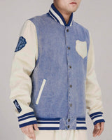 Pro Standard Memphis Grizzlies Varsity Blues Denim Varsity Jacket - Denim / Linen - BLVD