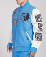 Pro Standard - Memphis Grizzlies Animal Print Wool Varsity Jacket - University Blue / White