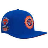 Pro Standard - New York Knicks Crest Emblem Wool Snapback Hat - Royal Blue Orange - BLVD