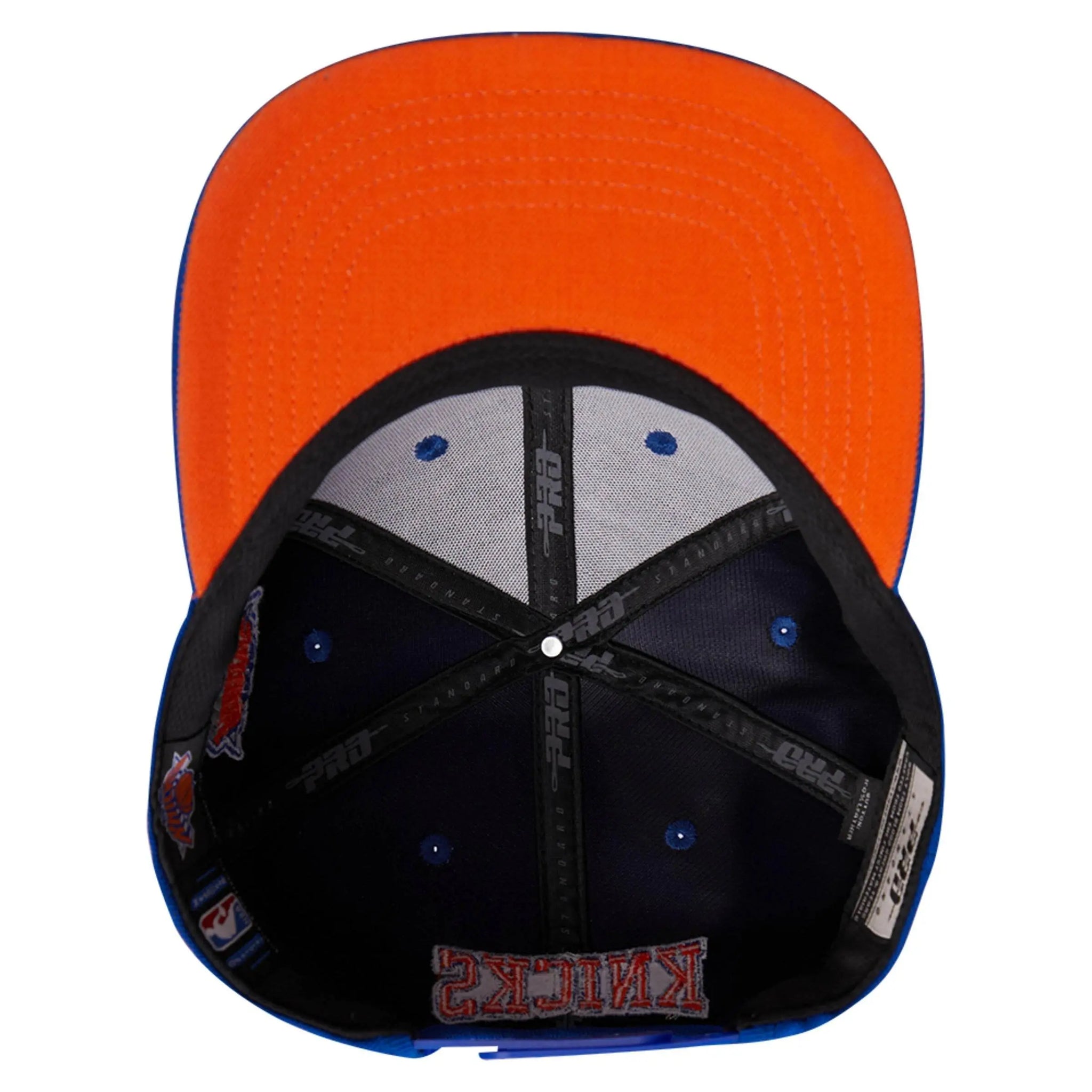Pro Standard - New York Knicks Crest Emblem Wool Snapback Hat - Royal Blue Orange - BLVD