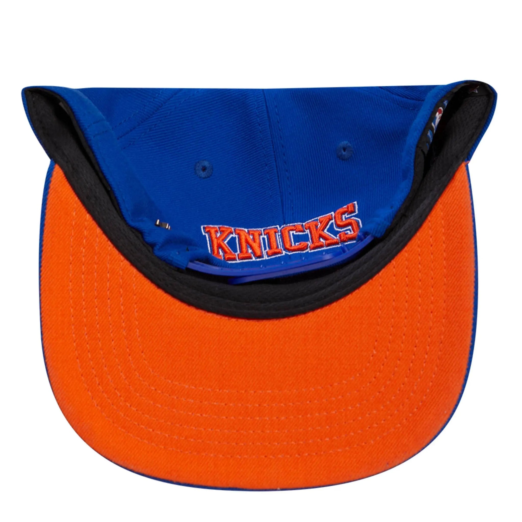 Pro Standard - New York Knicks Crest Emblem Wool Snapback Hat - Royal Blue Orange - BLVD