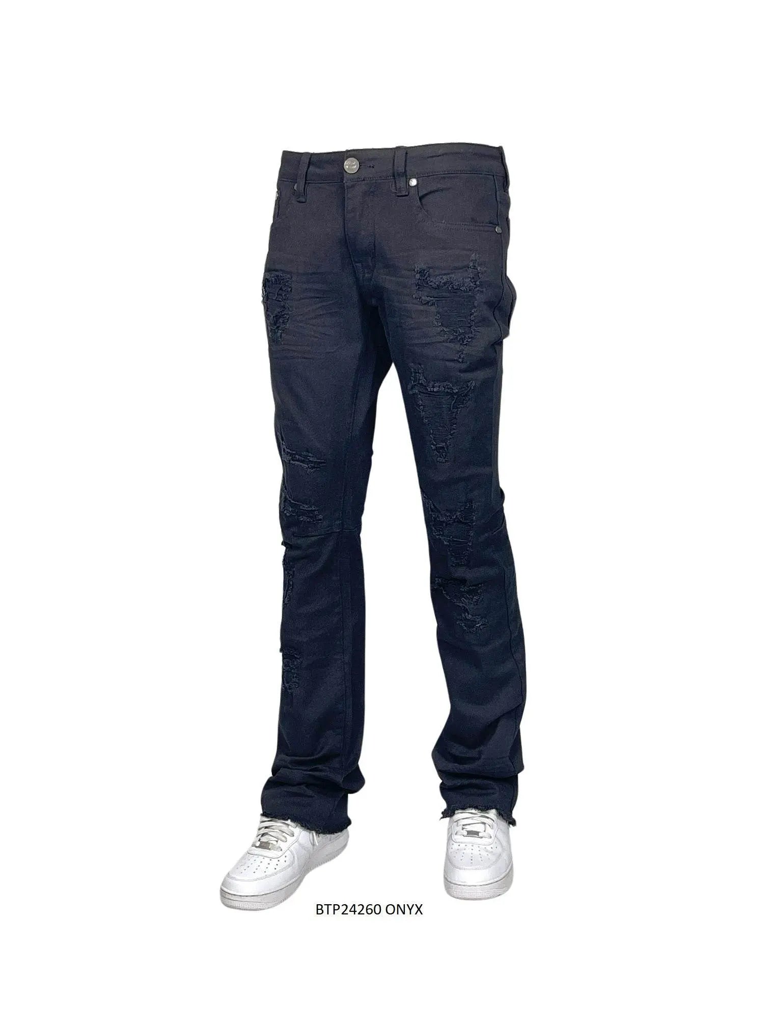 BT Kids Distressed Stack Fit Jeans - Onyx - BLVD