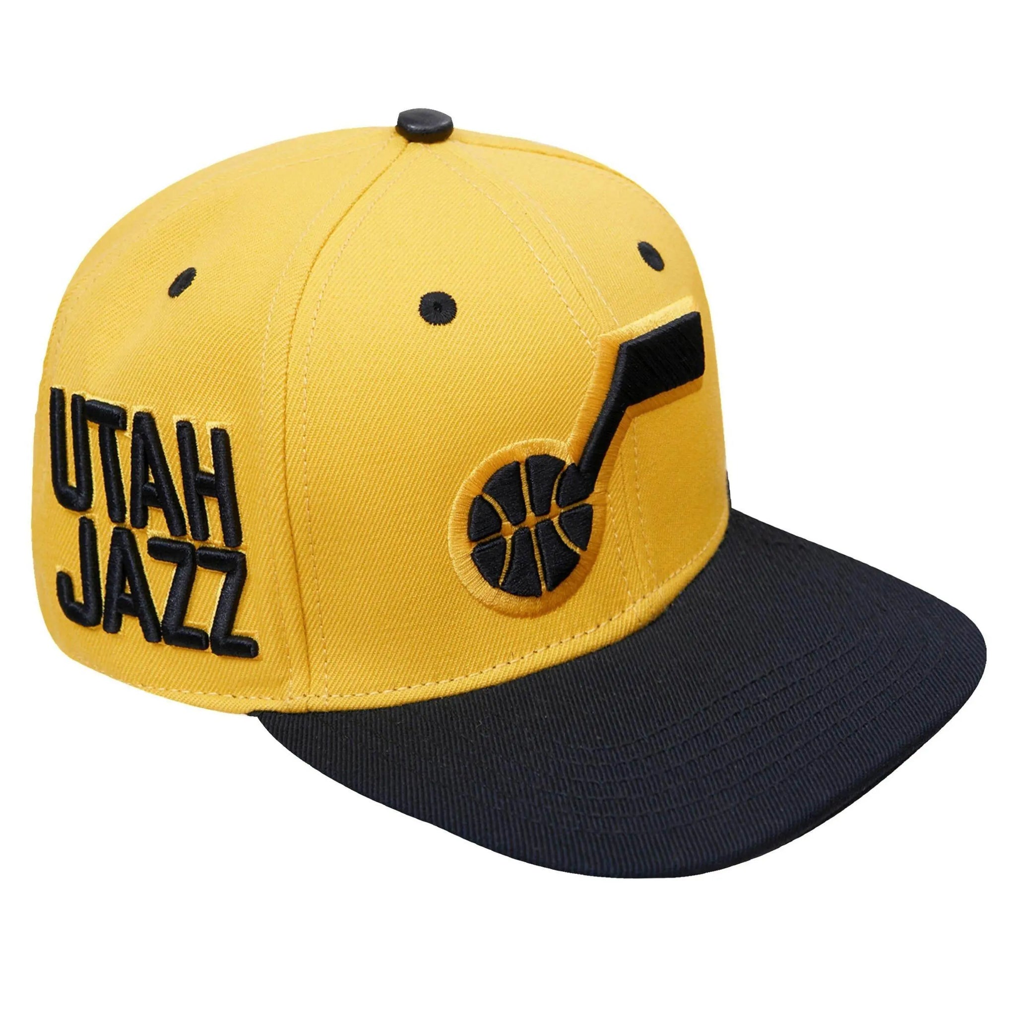 Pro Standard - Utah Jazz Retro Classic Primary Logo Wool Snapback Hat - Yellow / Black - BLVD