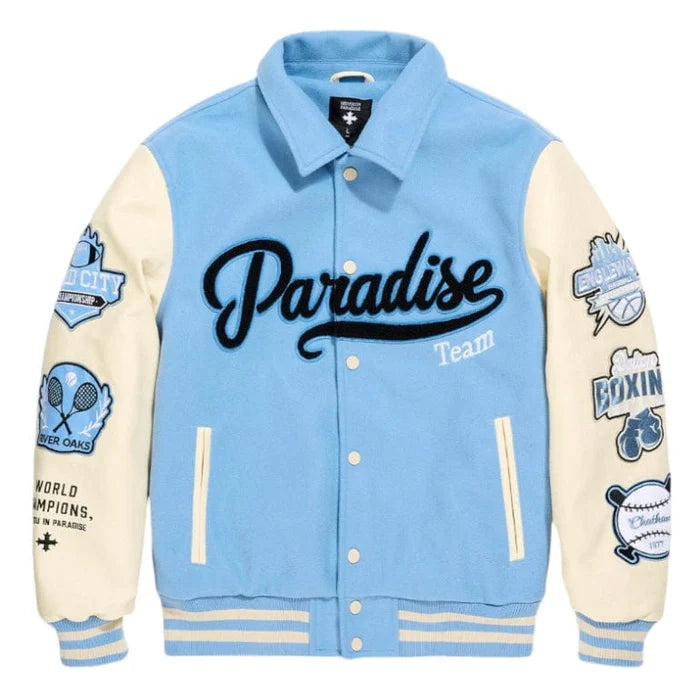 Jordan Craig Kids Paradise Team Varsity Jacket -  Sky Blue Jordan Craig