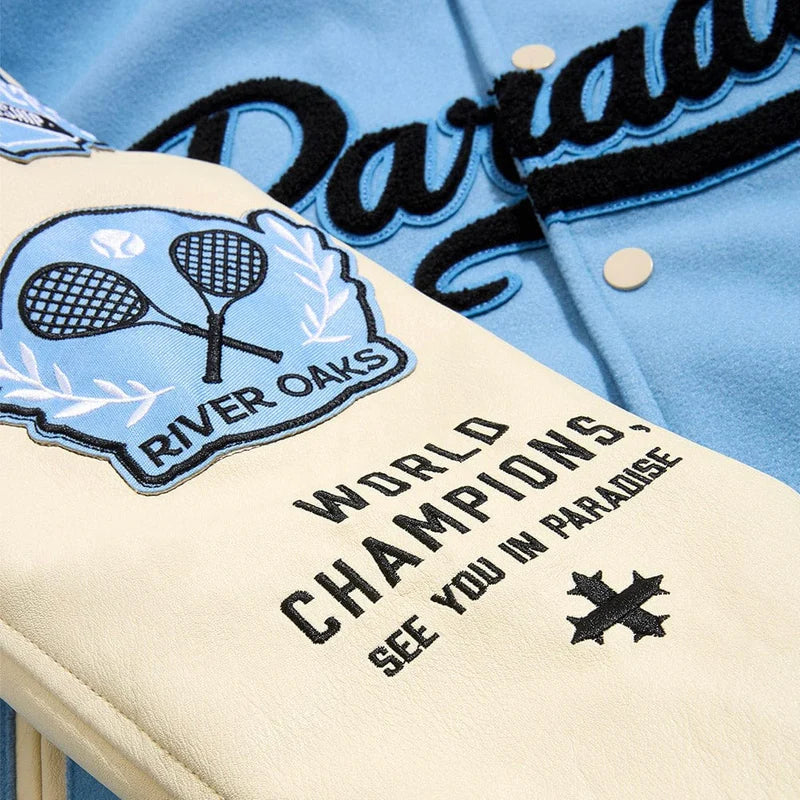 Jordan Craig Kids Paradise Team Varsity Jacket -  Sky Blue Jordan Craig