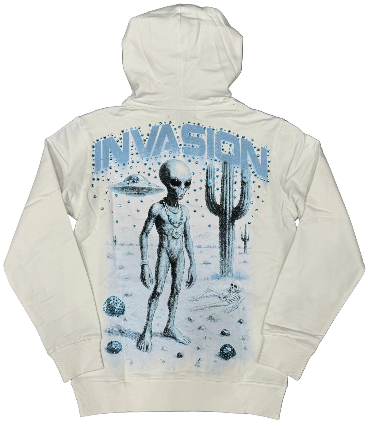 Denim City - Invasion Stone Hoodie - White Baby Blue