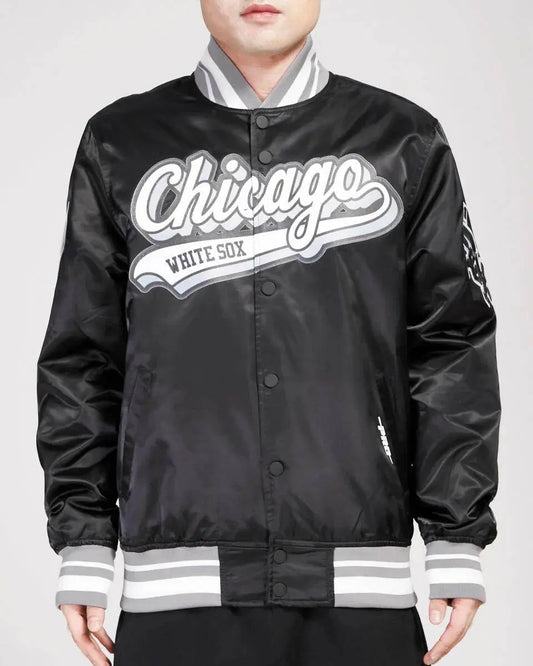 Pro Standard - Chicago White Sox Xcript Tail M Satin Jacket - Black / Gray - BLVD