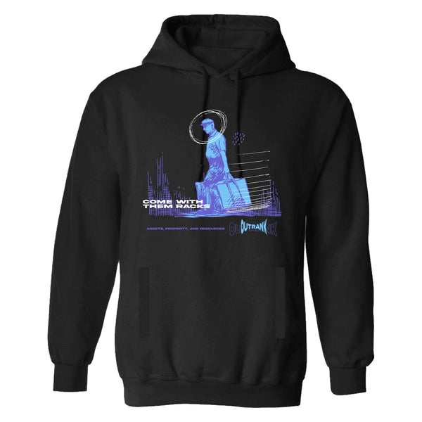 Outrank Came With Them Racks Hoodie - Black Purple Teal