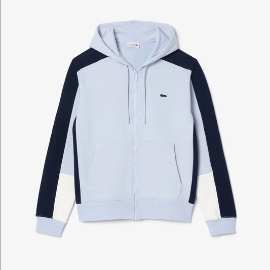 Lacoste Men's Colorblock Zip-Up Hoodie & Jogger Set - Light Blue Navy Blue White IHI - BLVD