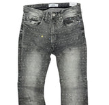 Liquid Crystal - Men Crystal Stacked Jeans - Cement Wash JTF2334 Liquid Crystal