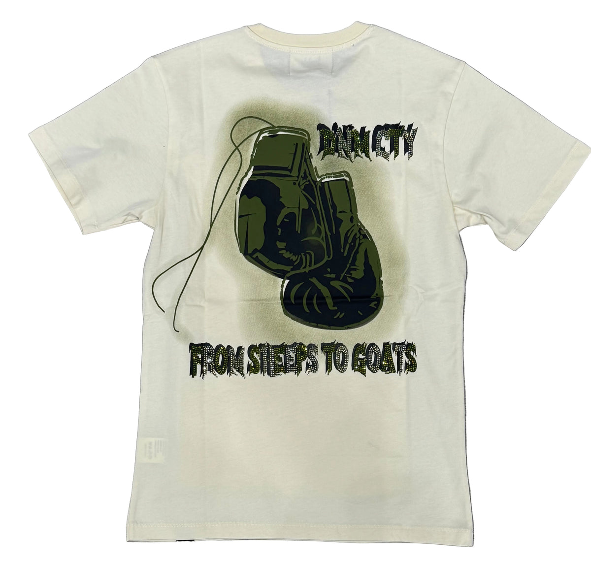 Denim City - From Sheep To Goat Stone Tee - Beige Olive