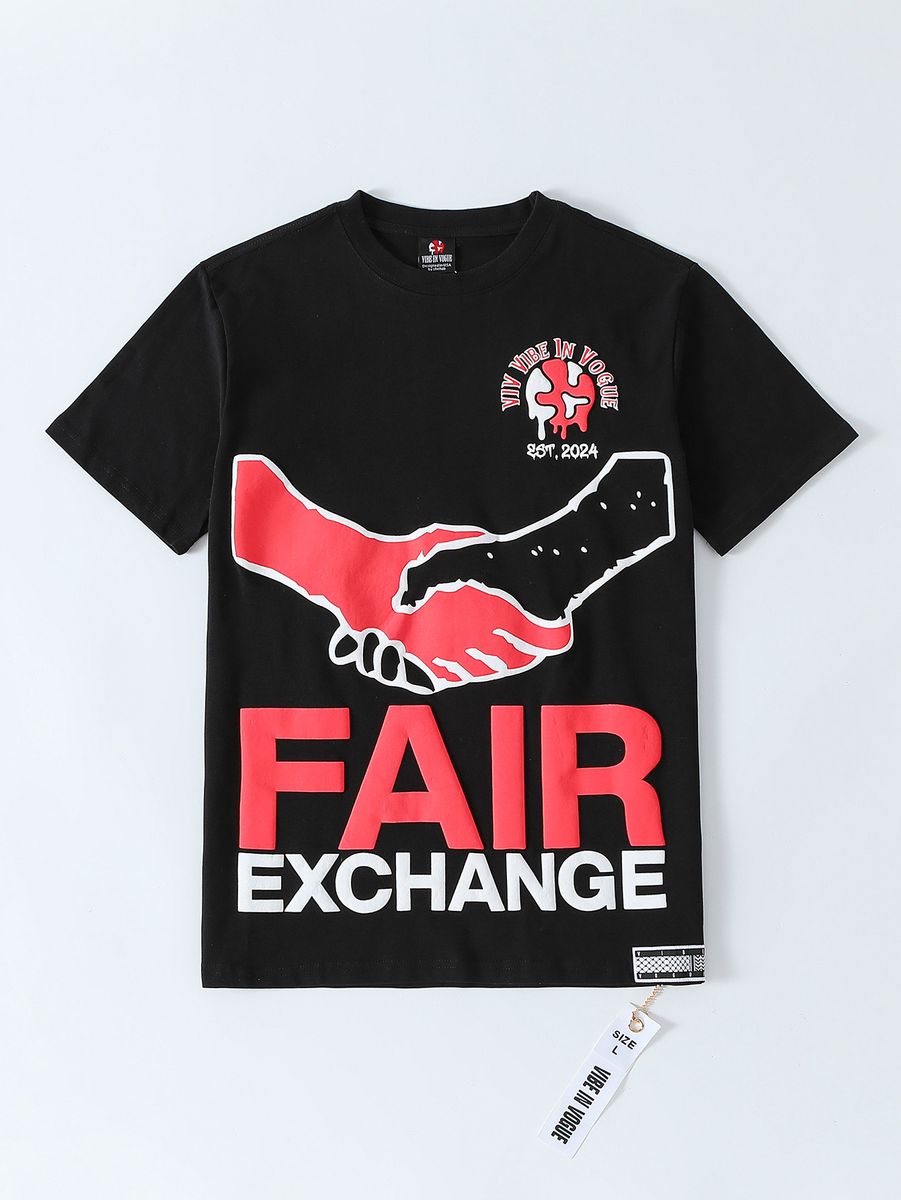 Vibe In Vogue - Fair Exchange Tee - Black Red Vibe In Vogue