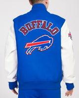 Pro Standard - Buffalo Bills Animal Print Wool Varsity Jacket - Royal Blue White