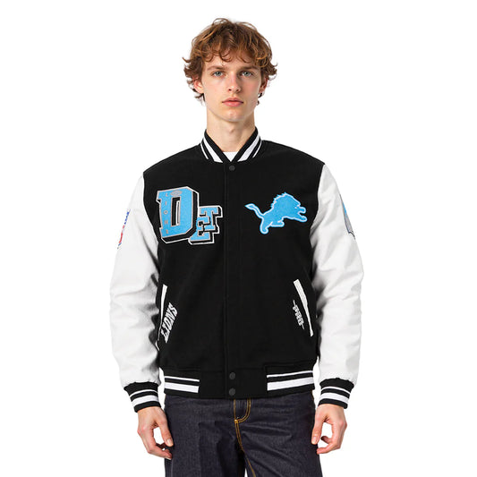 Pro Standard - NFL Detroit Lions Best Of Men's Rib Wool Varsity Jacket - Black