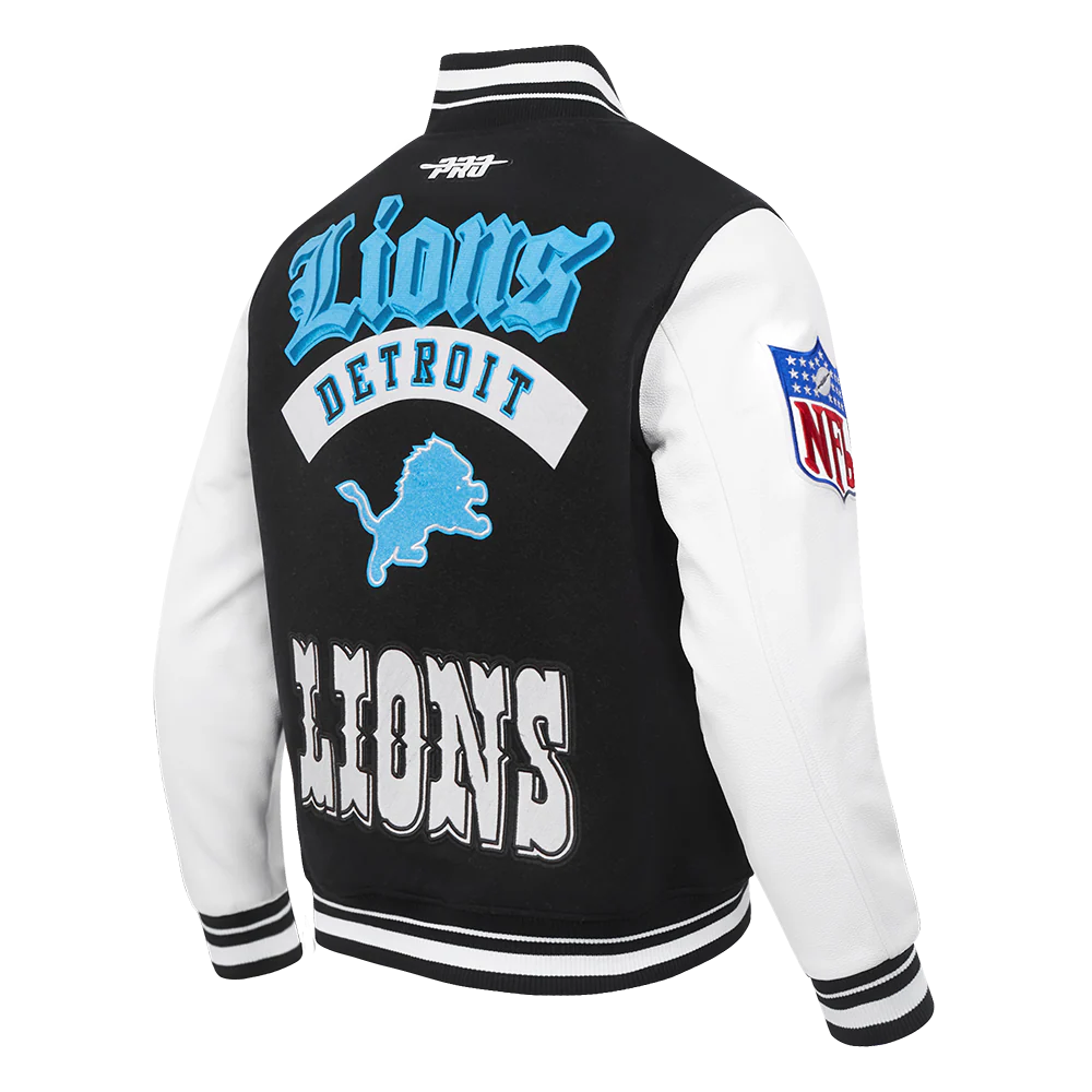 Pro Standard - NFL Detroit Lions Best Of Men's Rib Wool Varsity Jacket - Black Pro Standard