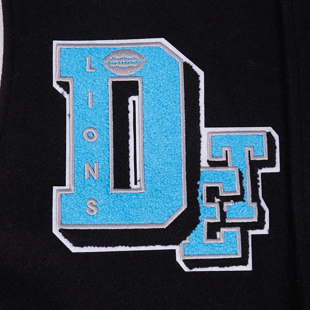 Pro Standard - NFL Detroit Lions Best Of Men's Rib Wool Varsity Jacket - Black Pro Standard