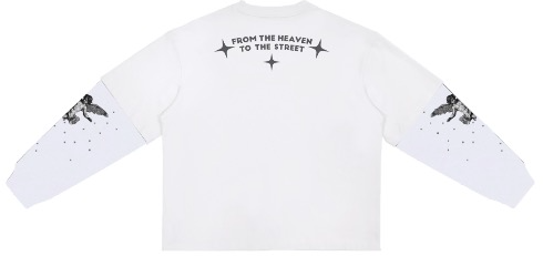 Roku - From Heaven To The Street Boxy Layered Long Sleeve Tee - White ROKU STUDIO