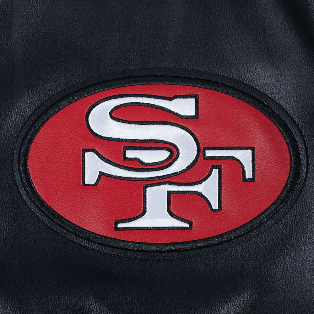 Pro Standard - Nfl San Francisco 49ers Best Of Men's Leather Varsity Jacket - Black Pro Standard