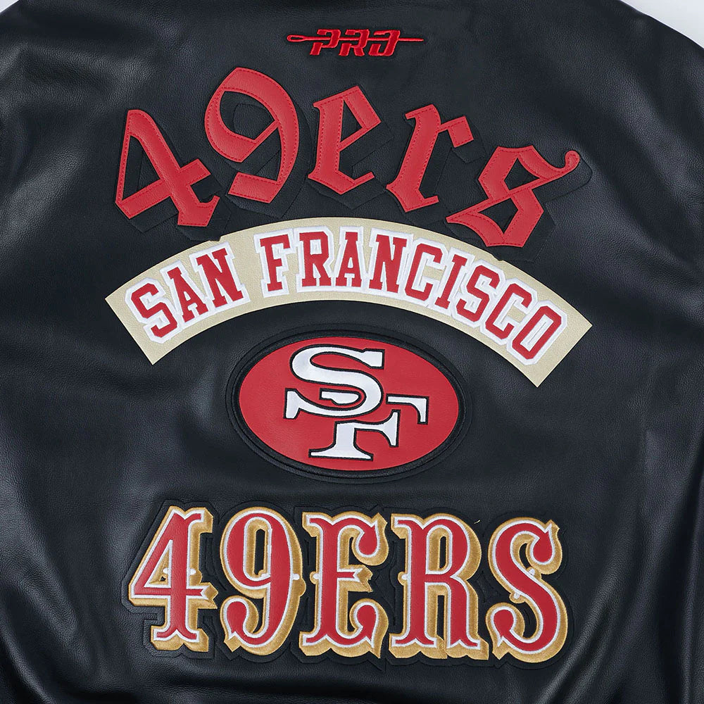Pro Standard - Nfl San Francisco 49ers Best Of Men's Leather Varsity Jacket - Black