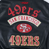 Pro Standard - Nfl San Francisco 49ers Best Of Men's Leather Varsity Jacket - Black Pro Standard